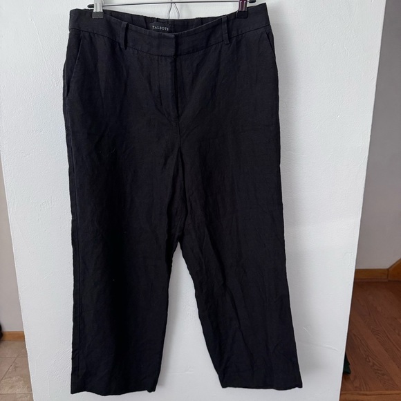 Talbots black wide leg linen pant Size 10 - Picture 1 of 6